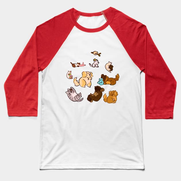 All my pets! :) Baseball T-Shirt by kiwiikitten